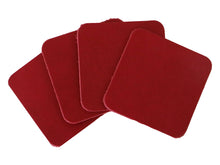 Cargar imagen en el visor de la galería, Red Vegetable Tanned Leather Coaster Shapes (Square), 4&quot;x4&quot; - Stonestreet Leather
