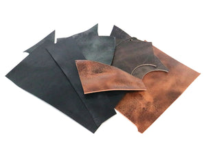 Two Pounds of Vintage Glazed Buffalo Leather Scrap - Stonestreet Leather