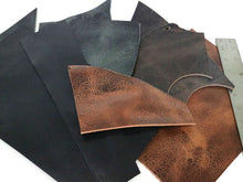 Cargar imagen en el visor de la galería, Two Pounds of Vintage Glazed Buffalo Leather Scrap - Stonestreet Leather
