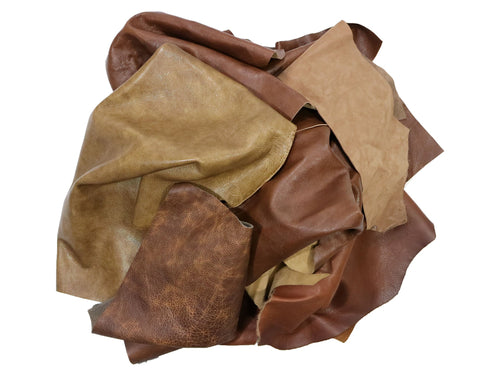 Upholstery Leather Remnants, Premium Mixed Browns - Stonestreet Leather
