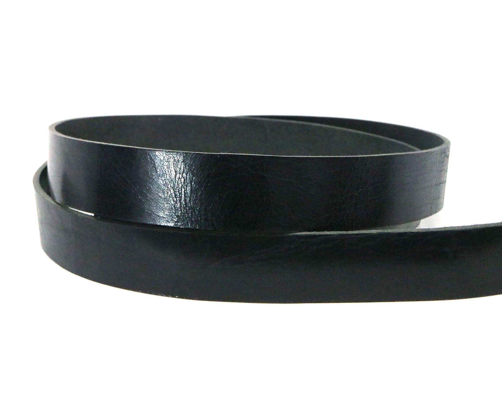 Black Vintage Glazed Buffalo Leather Strip, 48”- 60” Length, Black –  Stonestreet Leather