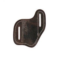 Cargar imagen en el visor de la galería, Vintage Glazed Buffalo Leather Pocket Knife Holster, Cross Draw Knife Sheath with Belt Slots - Stonestreet Leather
