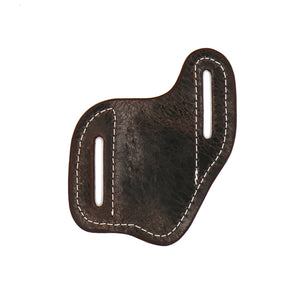 Vintage Glazed Buffalo Leather Pocket Knife Holster, Cross Draw Knife Sheath with Belt Slots - Stonestreet Leather
