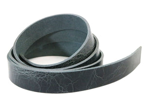 Vintage Glazed Denim Blue Buffalo Leather Strip, 48”- 60” in Length - Stonestreet Leather