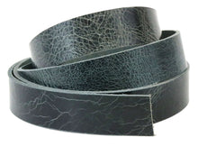 Cargar imagen en el visor de la galería, Vintage Glazed Denim Blue Buffalo Leather Strip, 48”- 60” in Length - Stonestreet Leather
