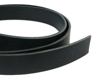 Cargar imagen en el visor de la galería, West Tan Black Buffalo Leather Strip, 48”- 60” in Length, Matte Black - Stonestreet Leather
