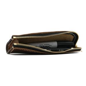 Zippered Pen and Pencil Case - Oxford Xcel Leather - Stonestreet Leather